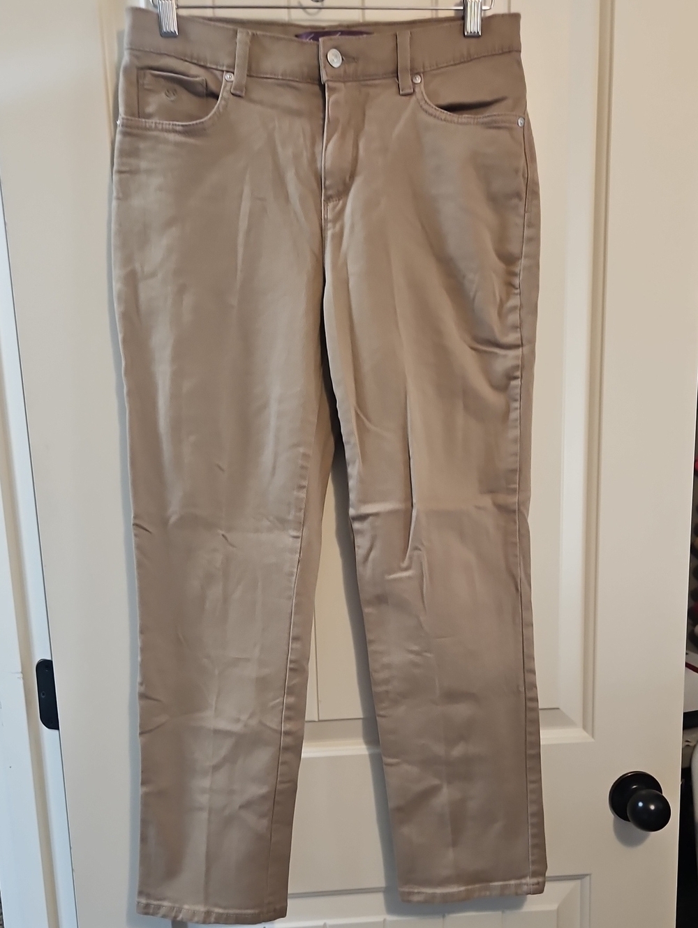 Gloria Vanderbilt Khaki Straight-Leg Jeans